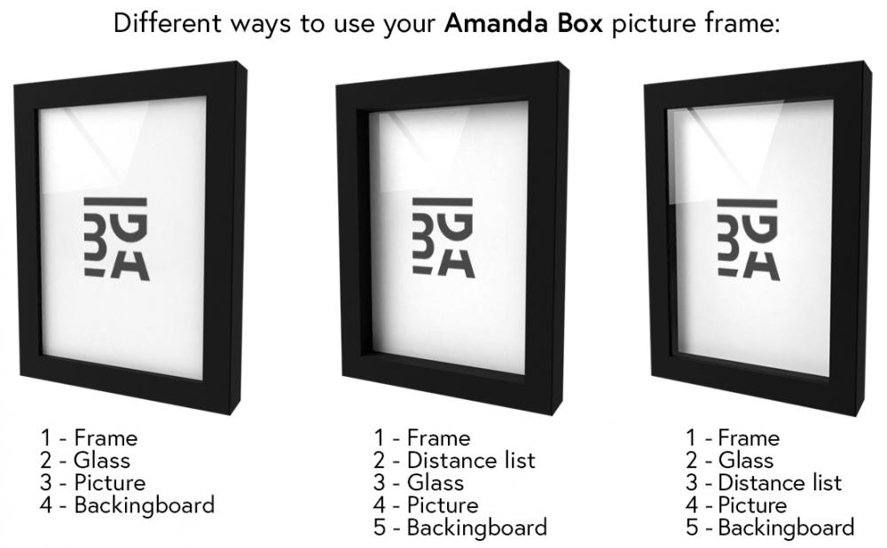 Ramme Amanda Box Sort 27x35 cm