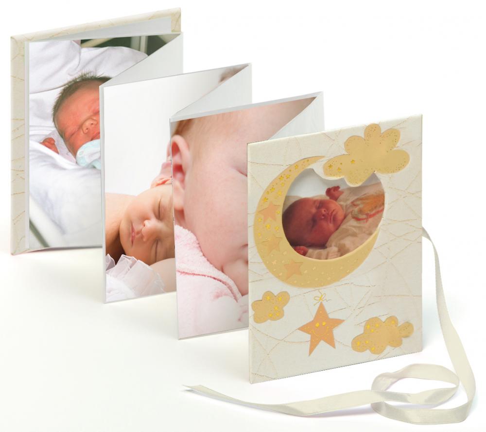 Baby Bambini Babyalbum Leporello Creme - 13 Billeder i 10x15 cm