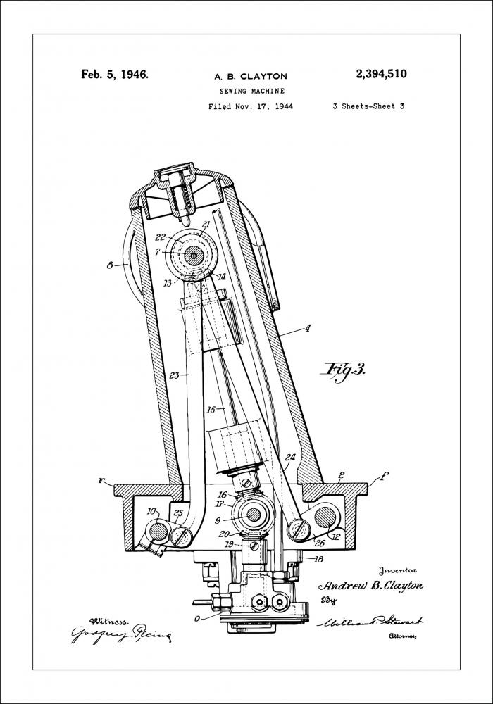 Patenttegning - Symaskine III