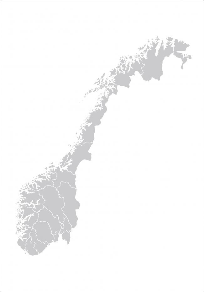 Kort - Norge - Gr Plakat