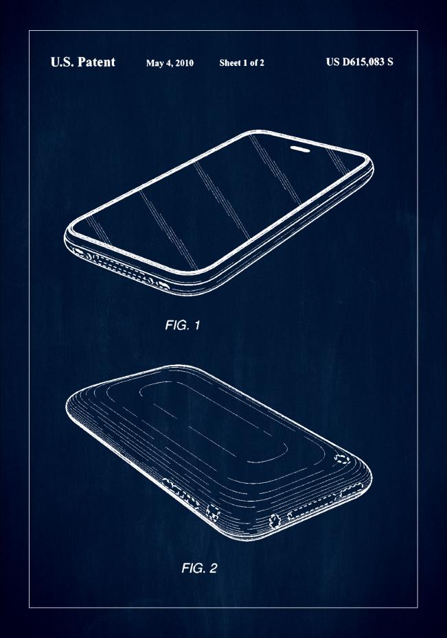 Patent Print - iPhone I - Blue
