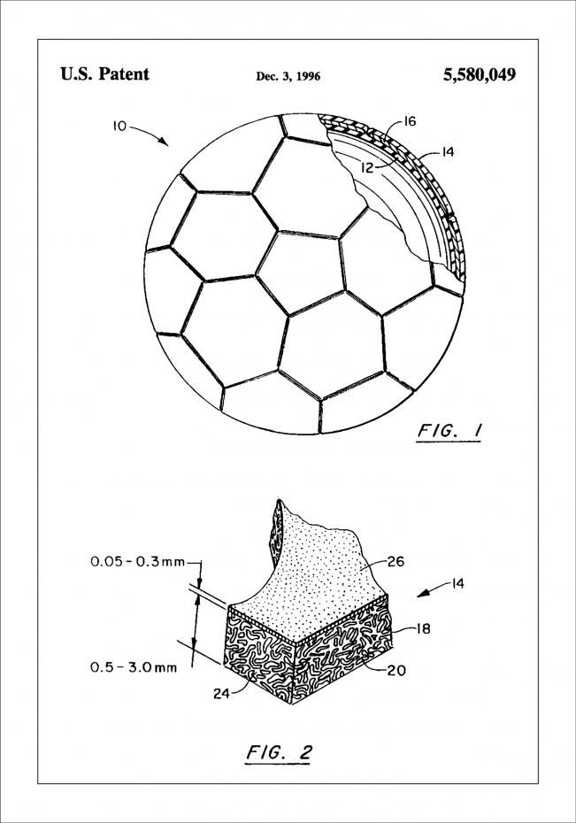 Patent Print - Football - White
