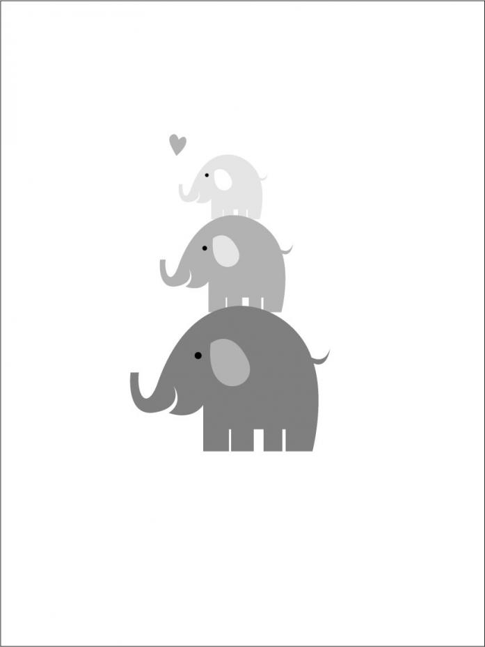 Elefant Triss - tget gr Plakat