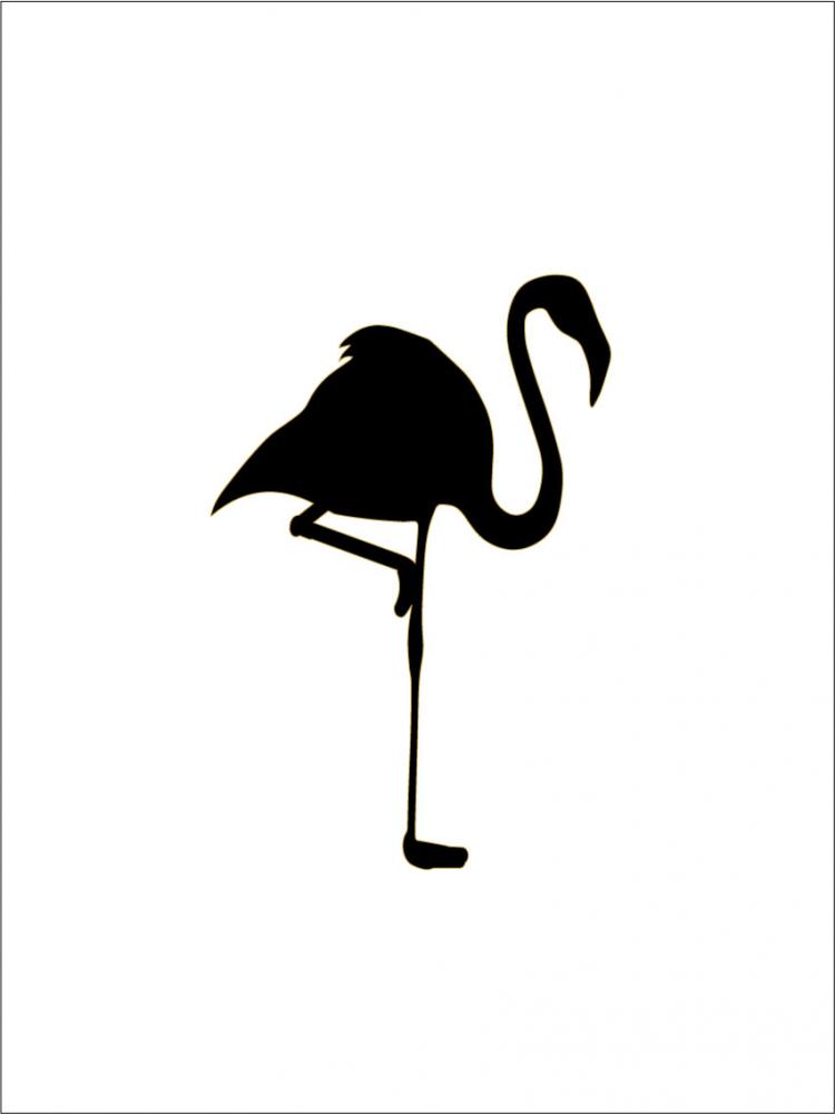Flamingo - Sort Plakat