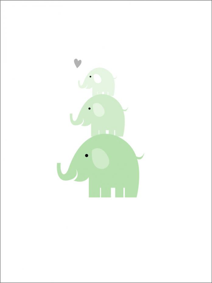 Elefant Triss - mintgrn Plakat