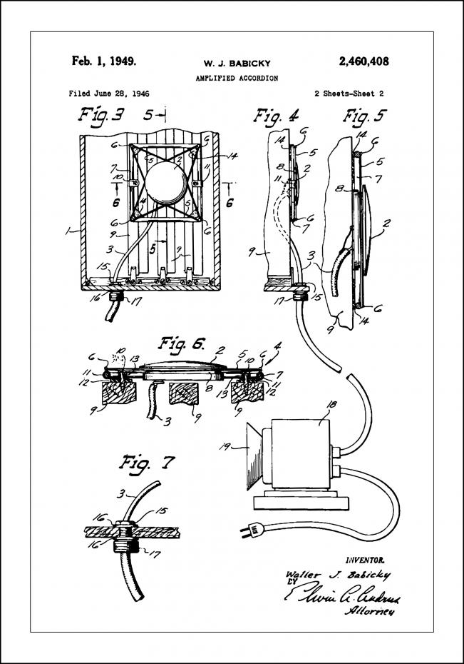 Patent Print - Amplified Accordion II - White