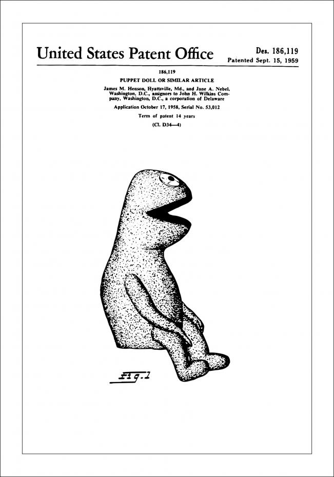 Patenttegning - Muppets - Kermit I