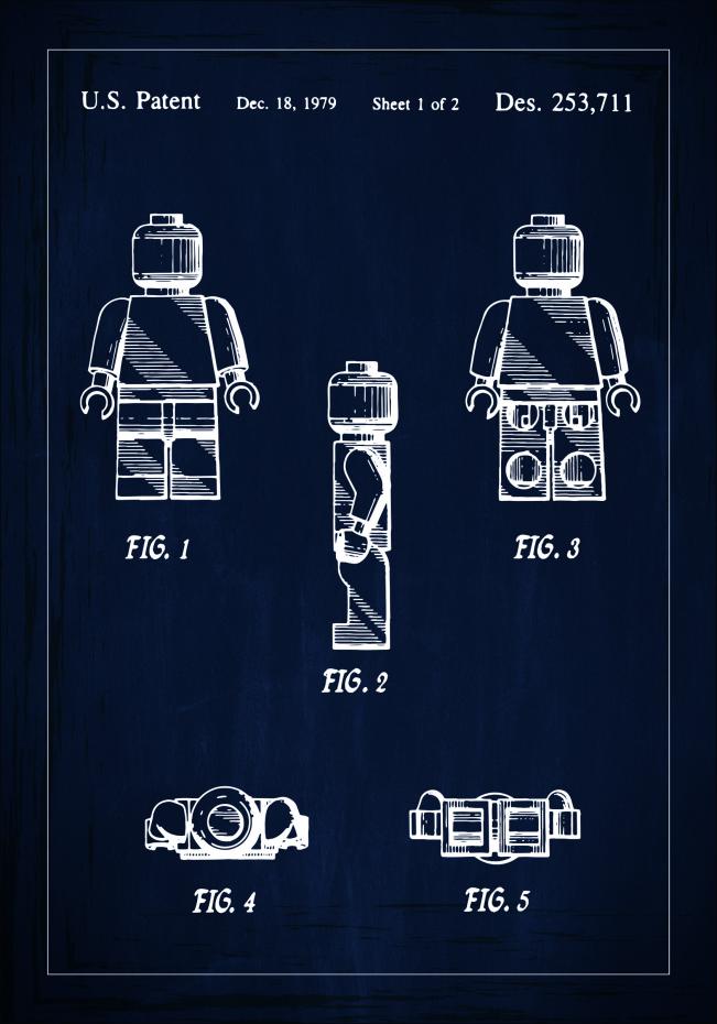 Patenttegning - Lego I - Bl Plakat