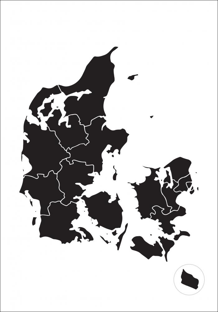 Kort - Danmark - Sort
