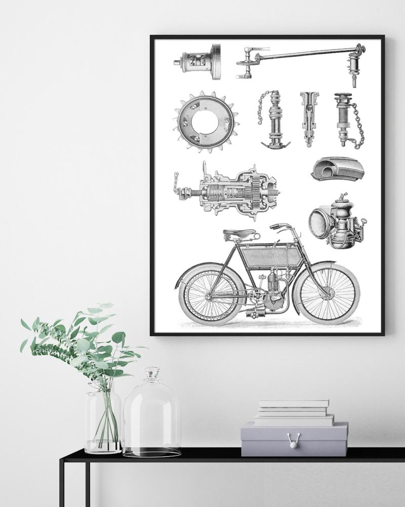 Motorcykel - 50x70 cm