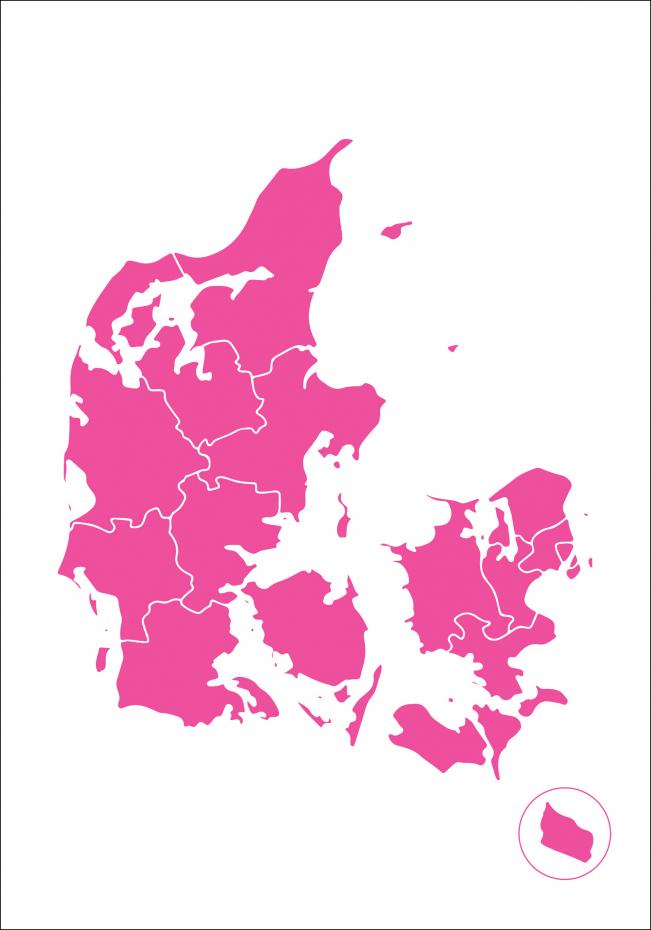 Kort - Danmark - Rosa