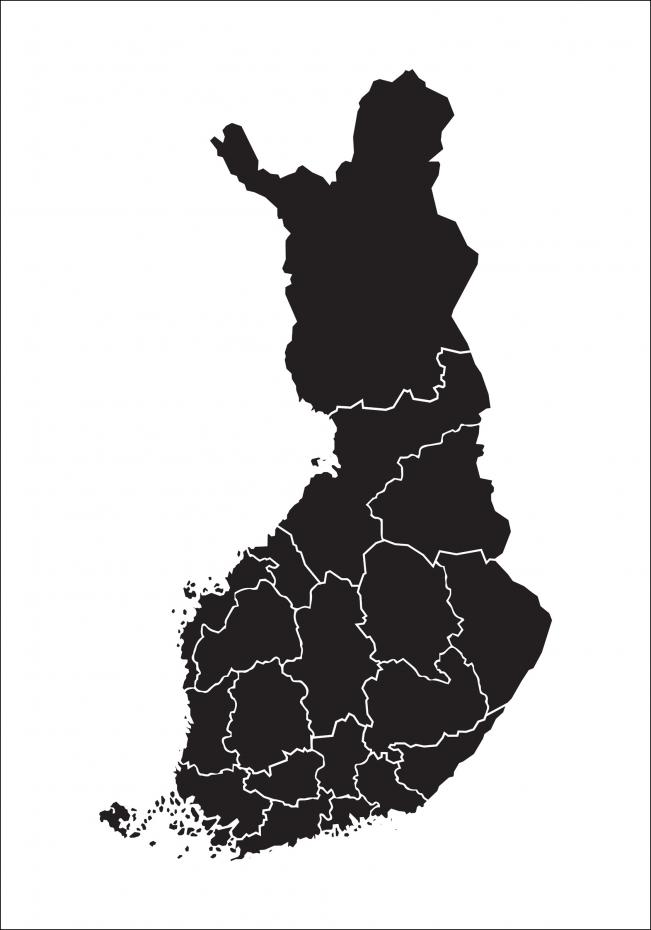Kort - Finland - Sort