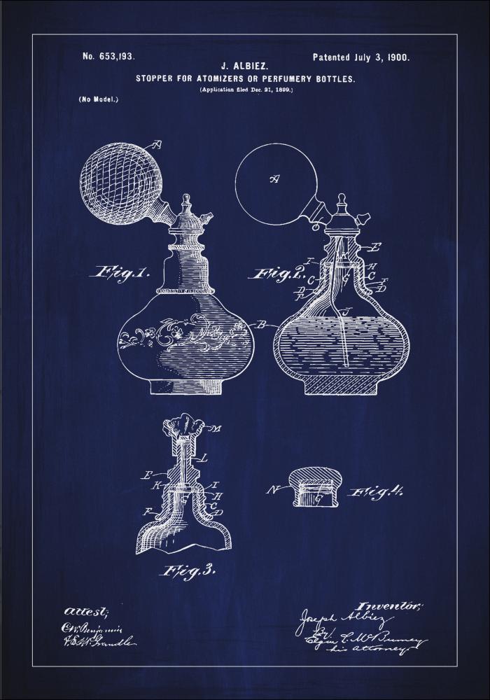 Patenttegning - Parfumeflaske A - Bl Plakat