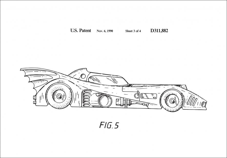 Patenttegning - Batman - Batmobile 1990 III