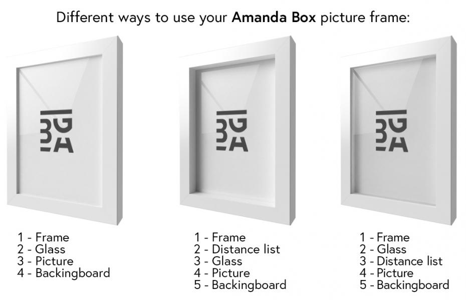 Ramme Amanda Box Hvid 32,9x48,3 cm (A3+)