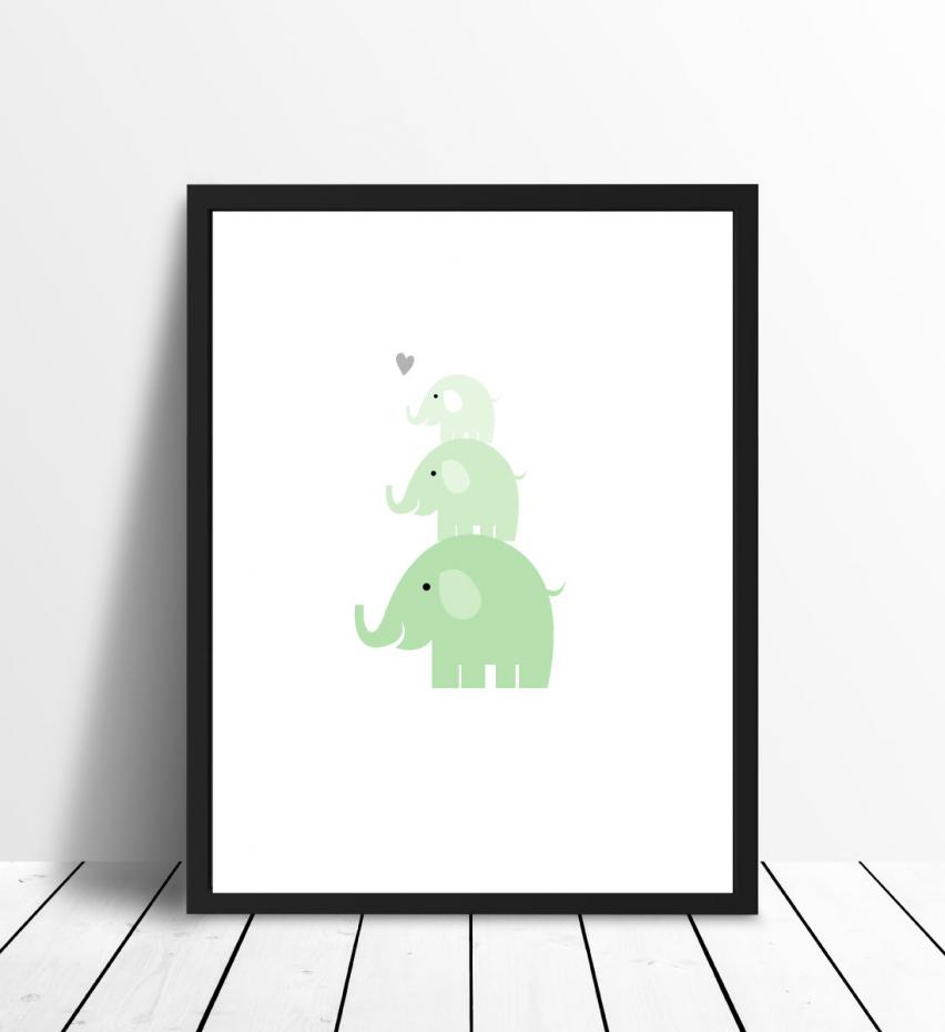 Elefant Triss - mintgrn Plakat