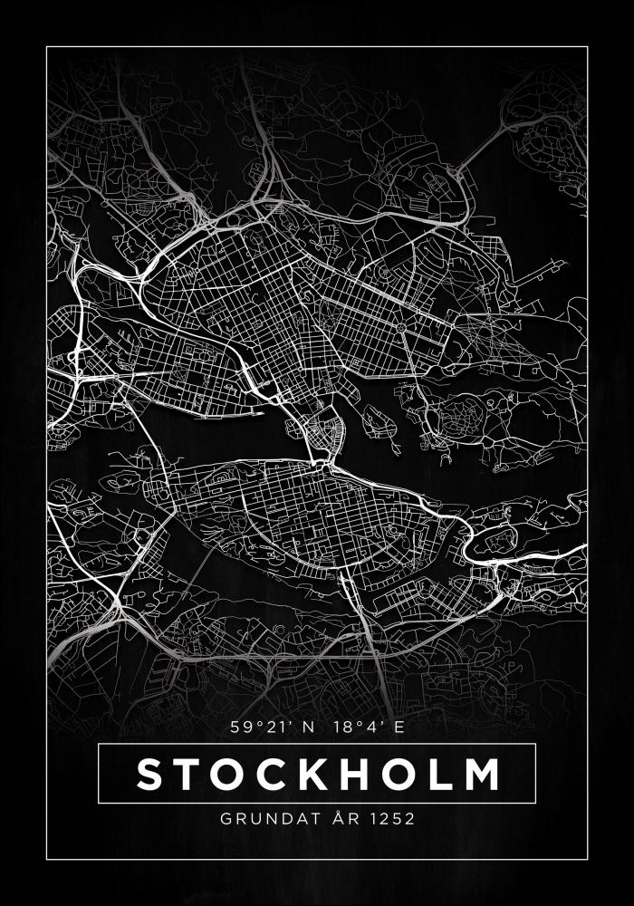 Kort - Stockholm - Sort