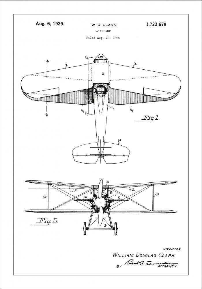 Patenttegning - Fly - Hvid