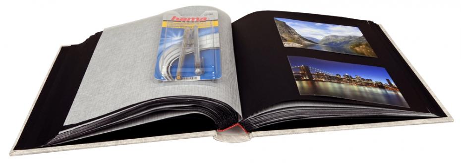 Henzo Basic Line Fotoalbum Hvid - 28x30 cm (70 Sorte sider / 35 blade)