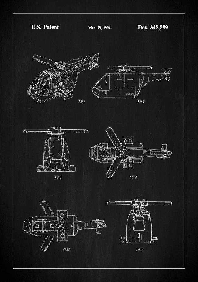 Patent Print - Lego Helicopter - Black