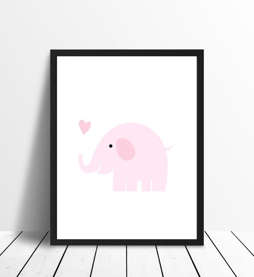 Elefant Solo - Rosenrosa Plakat